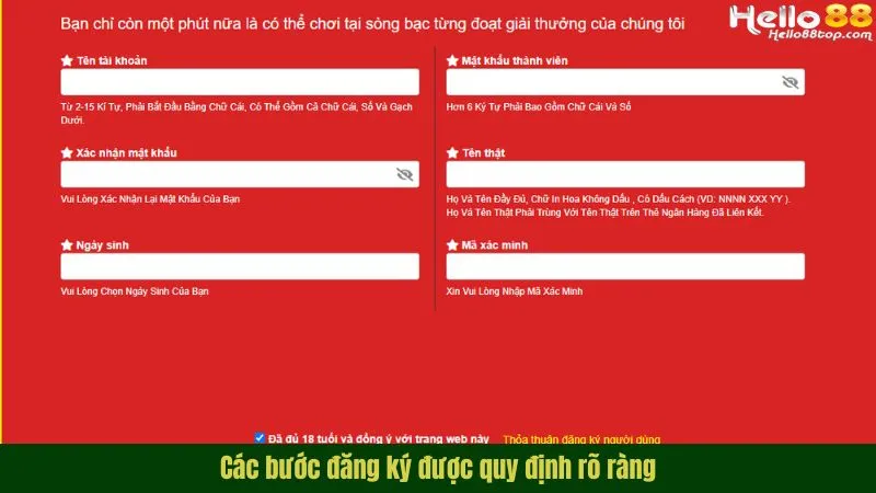 Các bước đăng ký được quy định rõ ràng