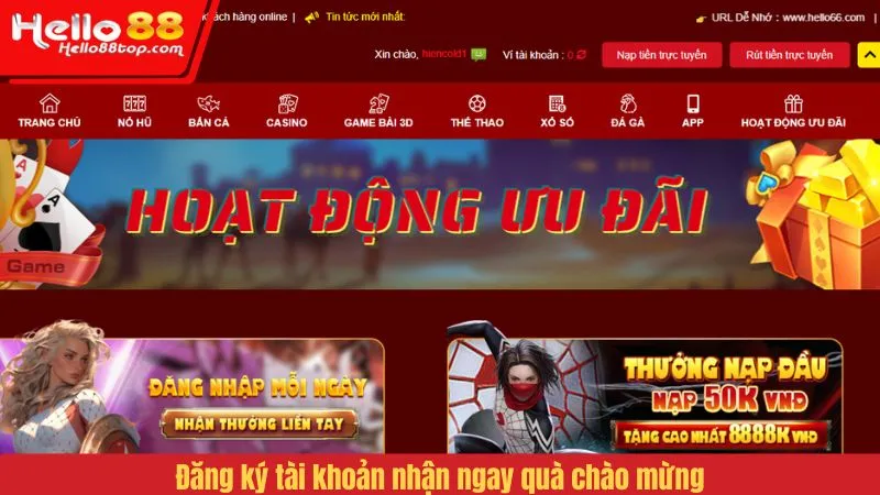 Đăng ký tài khoản nhận ngay quà chào mừng